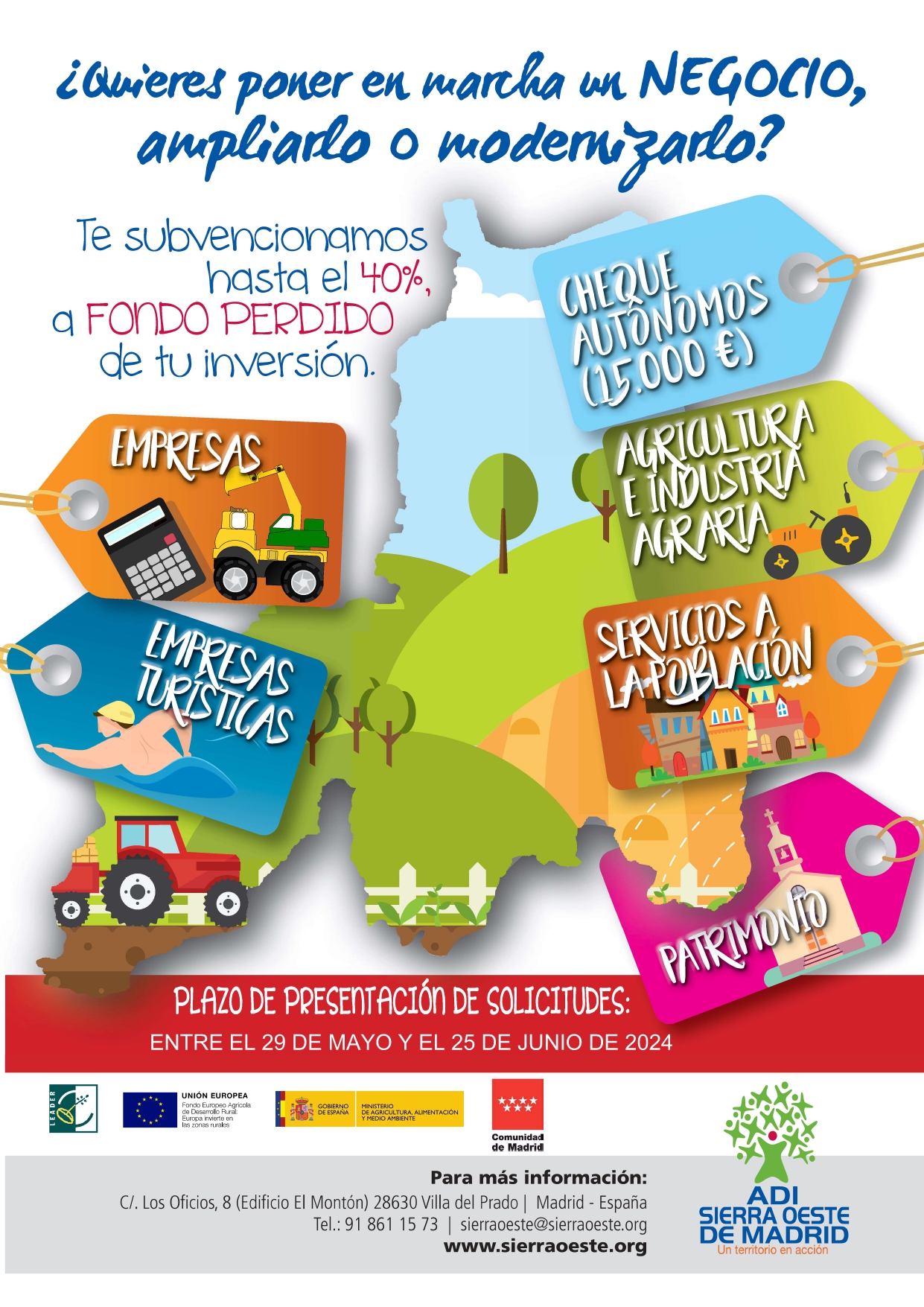 Abierto el segundo periodo de ayudas LEADER 2024 gestionadas por ADI Sierra Oeste de Madrid